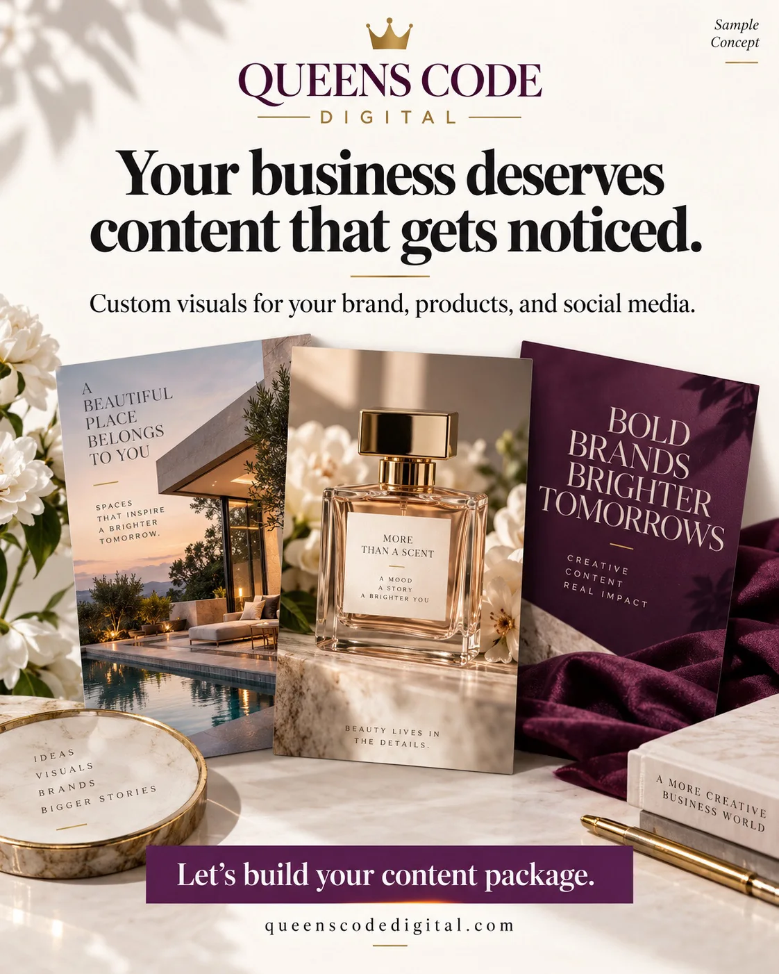 Queens Code Digital branded visual content collection