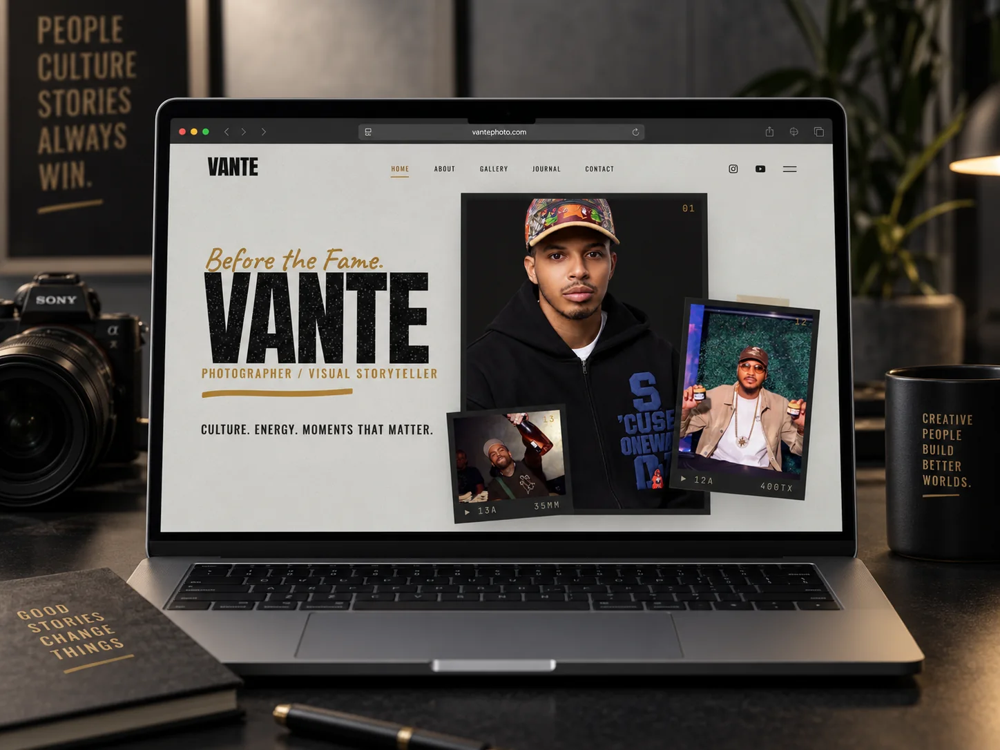 VANTE photography portfolio website presentation